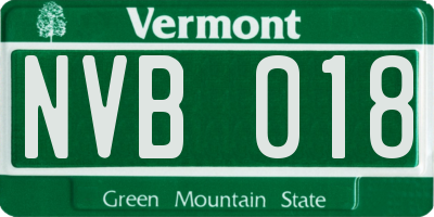 VT license plate NVB018
