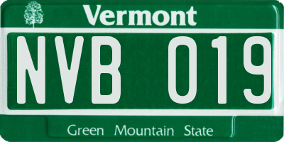 VT license plate NVB019