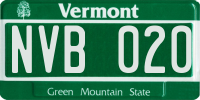VT license plate NVB020