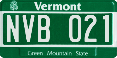 VT license plate NVB021