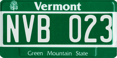 VT license plate NVB023