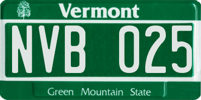 VT license plate NVB025