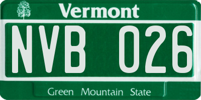 VT license plate NVB026