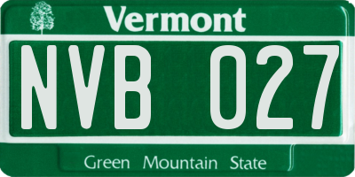 VT license plate NVB027
