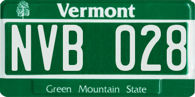 VT license plate NVB028