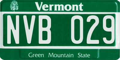 VT license plate NVB029