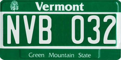VT license plate NVB032