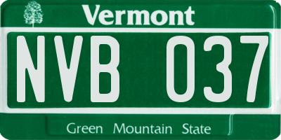 VT license plate NVB037