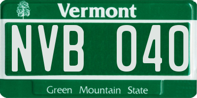 VT license plate NVB040