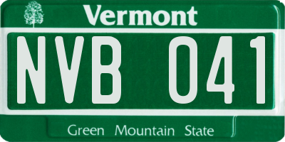 VT license plate NVB041