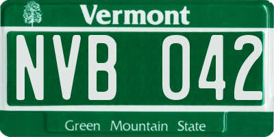 VT license plate NVB042