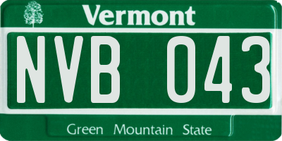 VT license plate NVB043