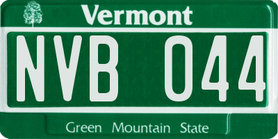 VT license plate NVB044