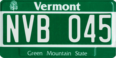 VT license plate NVB045