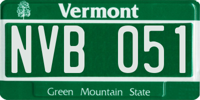 VT license plate NVB051
