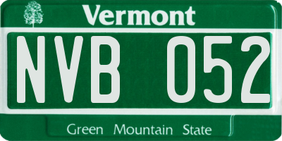 VT license plate NVB052