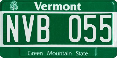 VT license plate NVB055