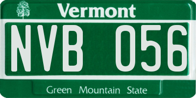 VT license plate NVB056