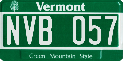 VT license plate NVB057