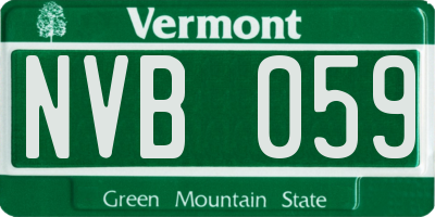 VT license plate NVB059