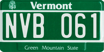 VT license plate NVB061