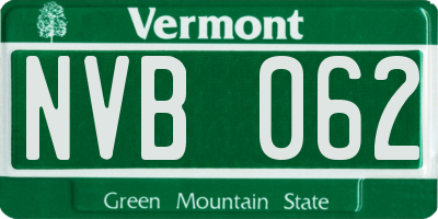VT license plate NVB062