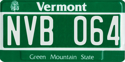 VT license plate NVB064