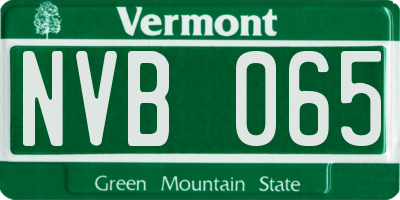 VT license plate NVB065