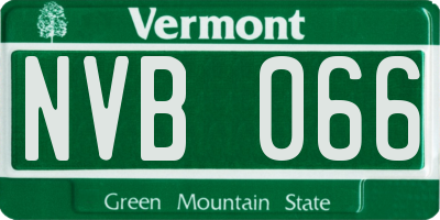 VT license plate NVB066