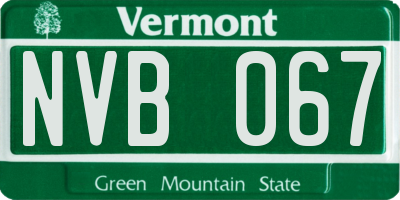 VT license plate NVB067