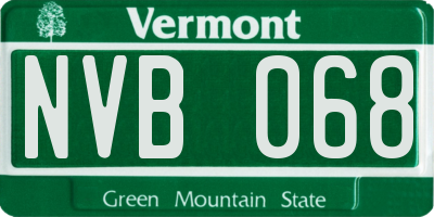 VT license plate NVB068