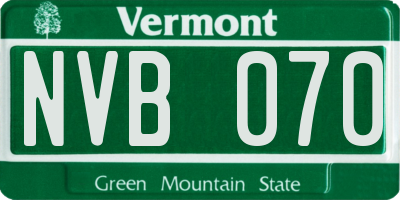 VT license plate NVB070
