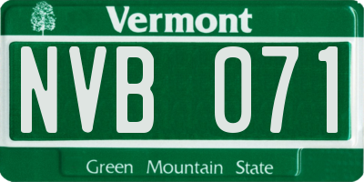 VT license plate NVB071