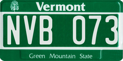 VT license plate NVB073