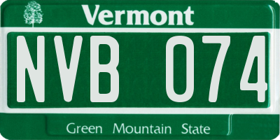 VT license plate NVB074