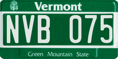 VT license plate NVB075