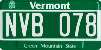VT license plate NVB078