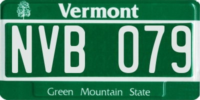 VT license plate NVB079