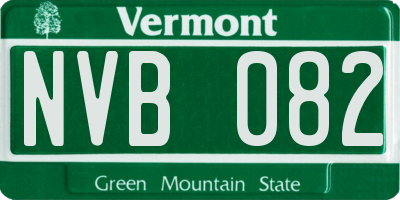 VT license plate NVB082