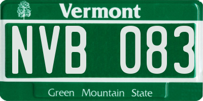 VT license plate NVB083