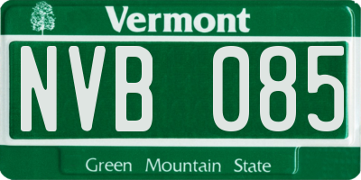 VT license plate NVB085