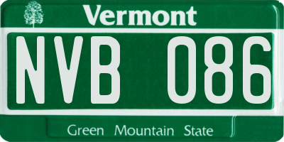 VT license plate NVB086