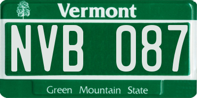VT license plate NVB087