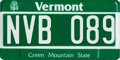 VT license plate NVB089