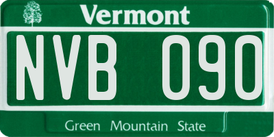 VT license plate NVB090