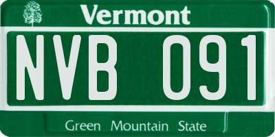 VT license plate NVB091