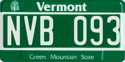 VT license plate NVB093