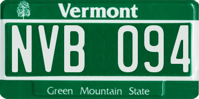 VT license plate NVB094