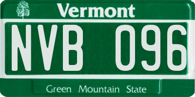 VT license plate NVB096