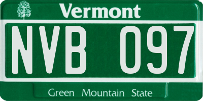 VT license plate NVB097